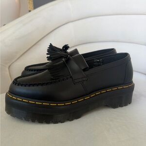 Dr. Martens Black Platform Tassel Loafers